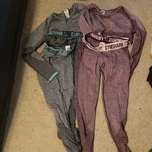 Gymshark Gray and Purple Leggings for Active Comfort